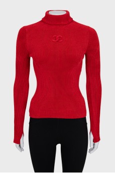 Turtleneck sweater with brand logo