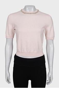 Pink top with rhinestones