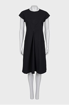 Black dress with pleats
