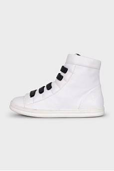 White embossed velcro sneakers