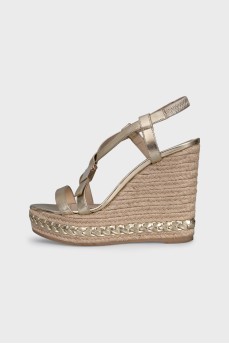Gold Wedge Sandals