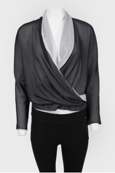 Wrap silk blouse