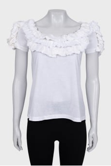 White blouse with ruffles