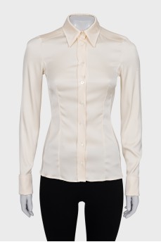Fitted silk shirt with cufflinks