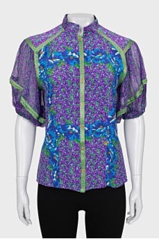 Silk blouse floral print