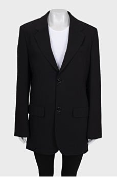 Wool jacket with tag