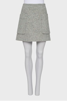 Straight cut skirt with patch pockets