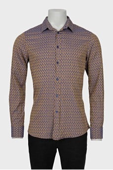 Men's printed straight cut shirt