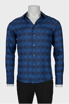 Men's Blue Print Shirt