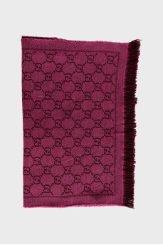 Wool scarf with print