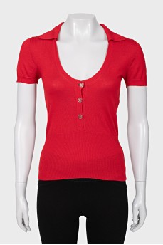 Cashmere and silk button-down t-shirt