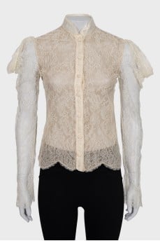 Beige lace blouse