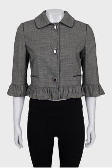 Cropped jacket with crystals