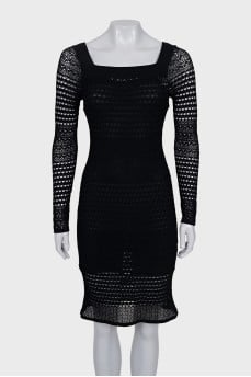 Black knitted dress