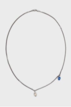 Silver necklace with two pendants