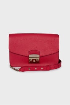 Red leather crossbody bag
