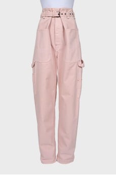 Pink Jeans with Belt
