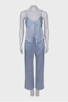 Blue suit of a tank top and trousers