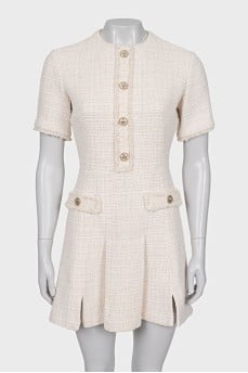 White tweed dress