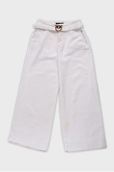 Wide leg jeans with accent buckle