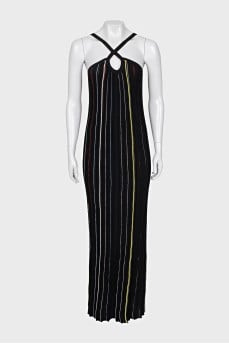 Off the shoulder striped bodycon dress