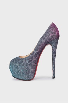 Animal print sparkly shoes