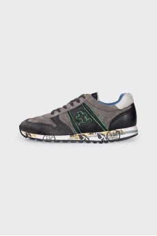 Men's suede and leather sneakers with logo