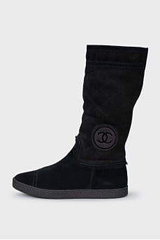 Boots with quilted uppers