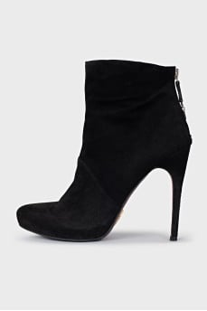 Black suede ankle boots