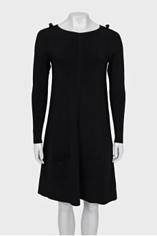 Black dress with patch pockets