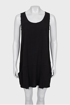 Black dress with raw edges