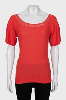 Red T-shirt with perforations