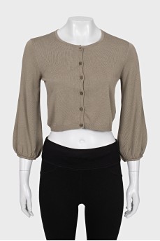 Cropped grey cardigan