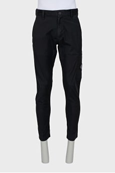 Men's trousers with a branded patch