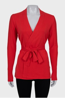 Cardigan with a wrap belt