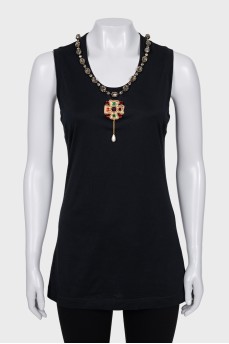 T-shirt with gold decor