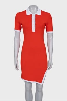 Bodycon mini dress with side slit