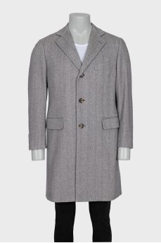 Men's coat with a geometric print