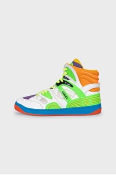 High-top multi-colored sneakers