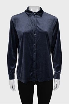 Velvet straight cut shirt