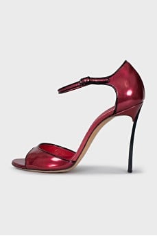 Patent leather red sandals
