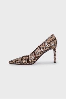Animal Print Cutout Shoes