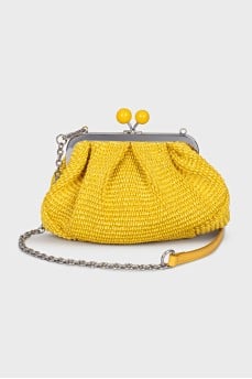 Yellow raffia bag
