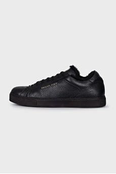 Men's insulated leather sneakers