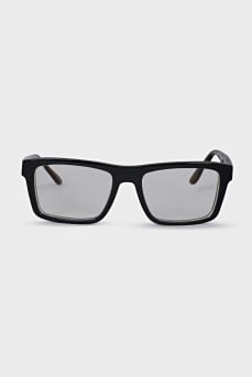 Black framed prescription glasses