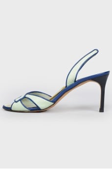 Sandals mint blue with stiletto heels
