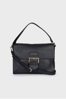 Grained leather satchel