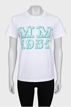 White T-shirt with green print