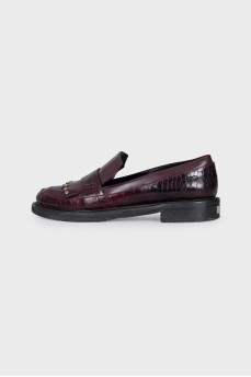 Embossed leather loafers