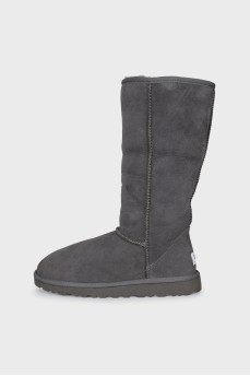 Suede Ugg boots with fur trim